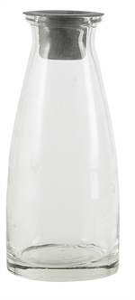 5794-18 Flaske til bedelys med løs lysindsats i zink fra Ib Laursen - Tinashjem
